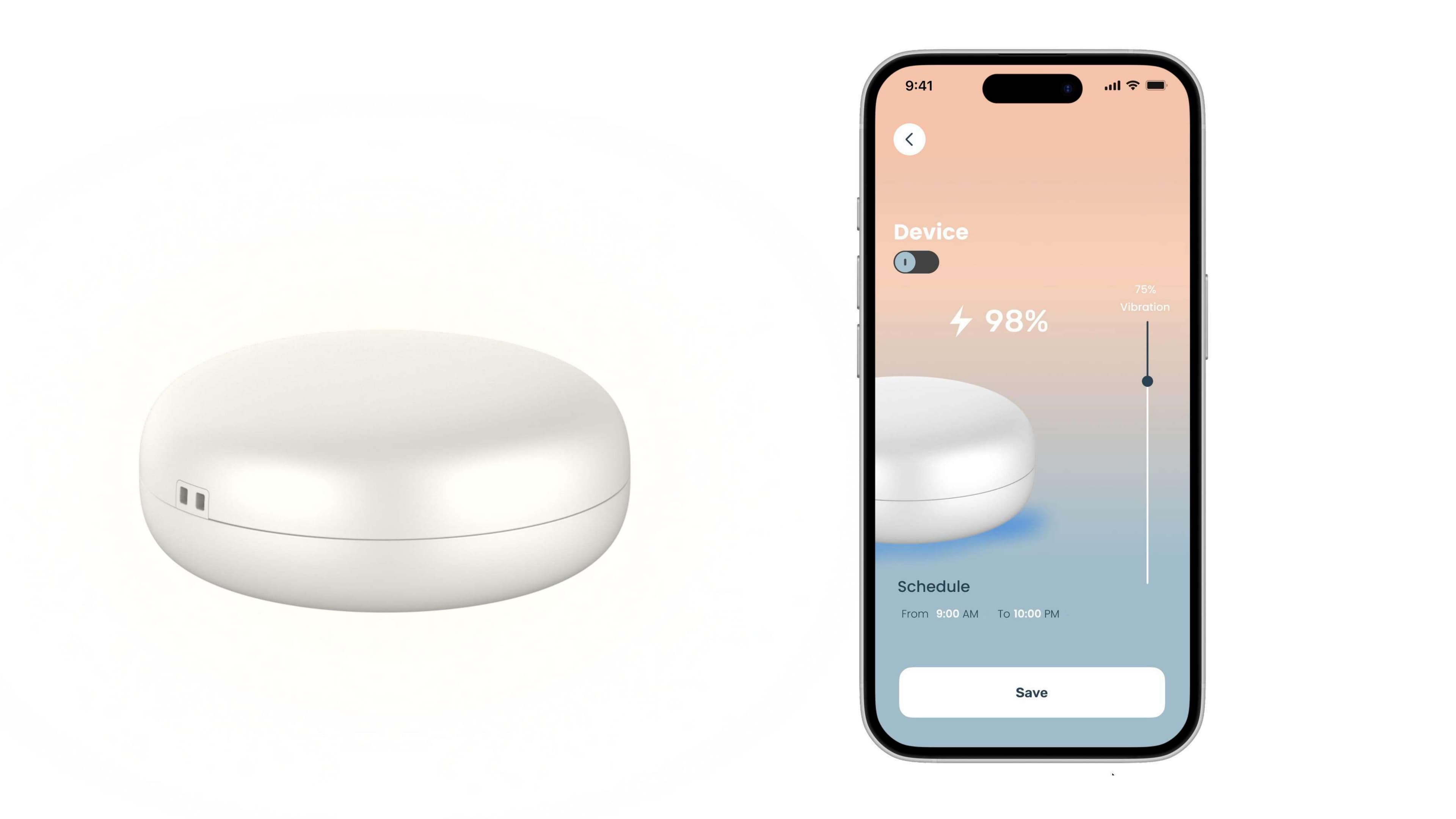 Pebbi, the final device, and its companion screen