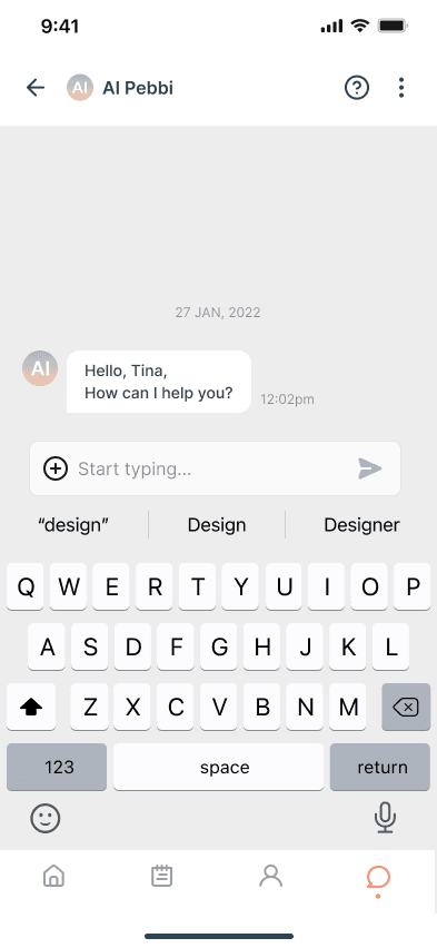 AI Pebbi conversation