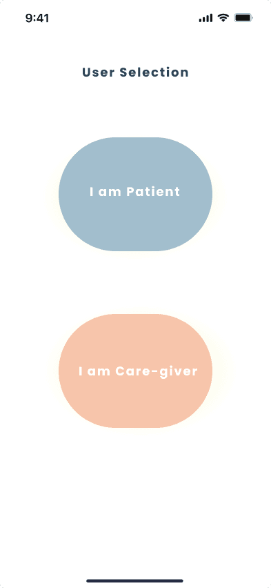 Patient or caregiver selection at setup
