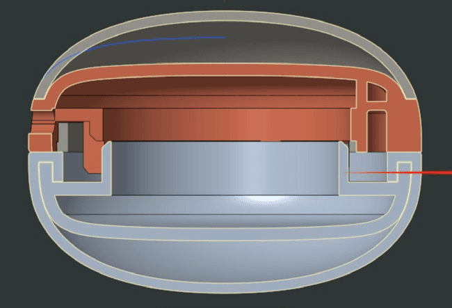 CAD cross-section of the internal structure