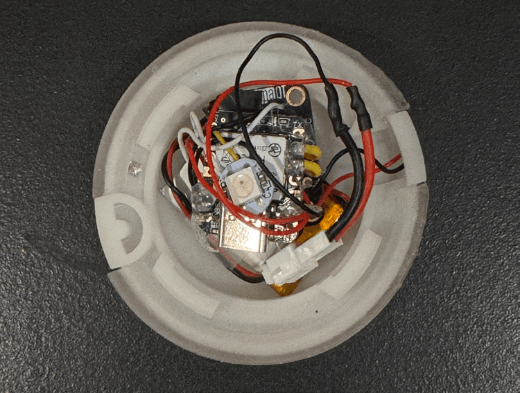 Final electronics wired into the printed shell