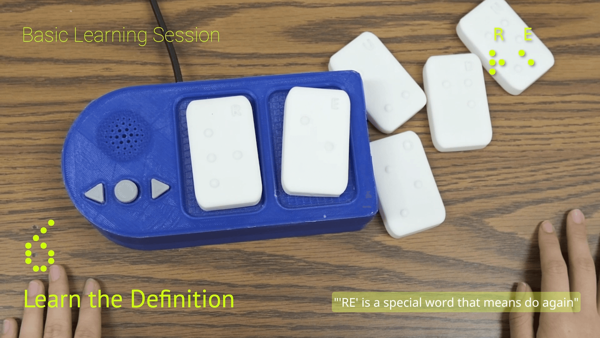 Basic session: hearing the definition of the word just spelled